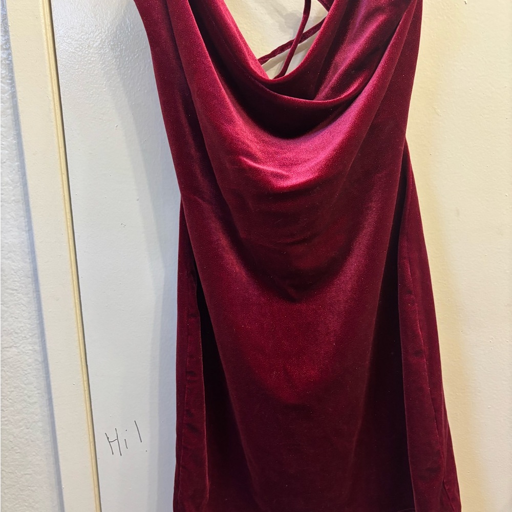 Elegant Red Velvet Dress